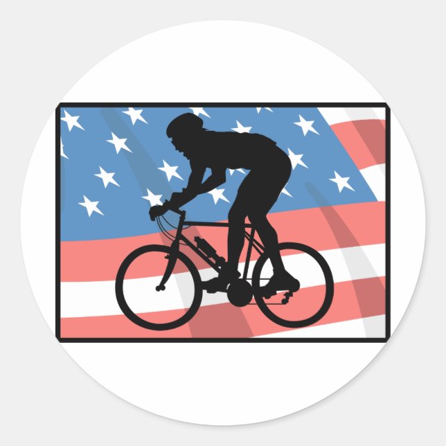 USA Cycling Runt Klistermärke (Framsida)