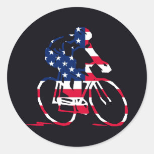 USA Cyclist Runt Klistermärke