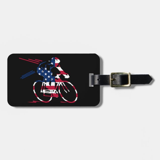 USA Cyklist Bagagebricka (Horisontell Framsida)