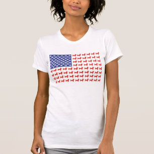 USA Dachshund American Flagga T-shirt