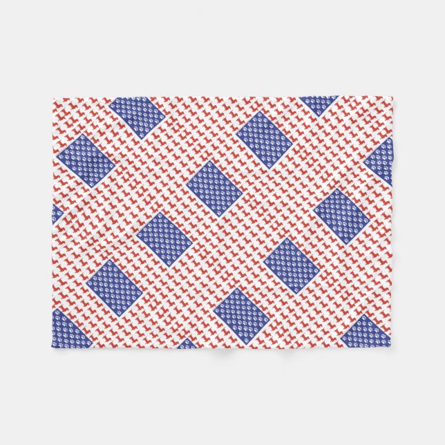 USA Dachshund Fleecefilt (Framsidan (Horisontell))