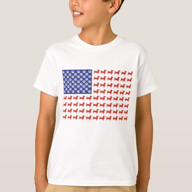 USA Dachshund T-shirt (Framsida)