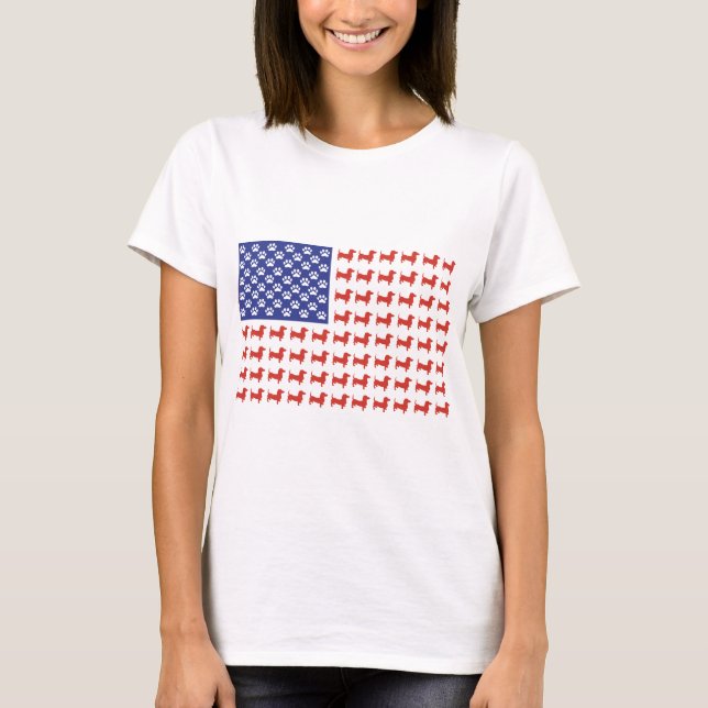 USA Dachshund T Shirt (Framsida)