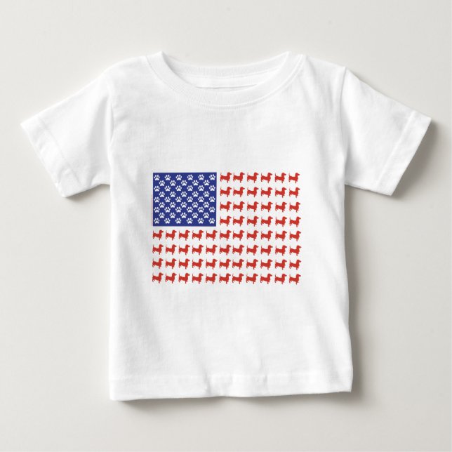 USA Dachshund Tee Shirt (Framsida)