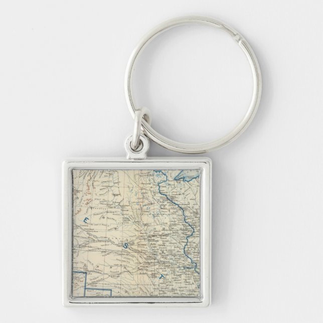 USA Dec 1860 Fyrkantig Silverfärgad Nyckelring (Framsidan)