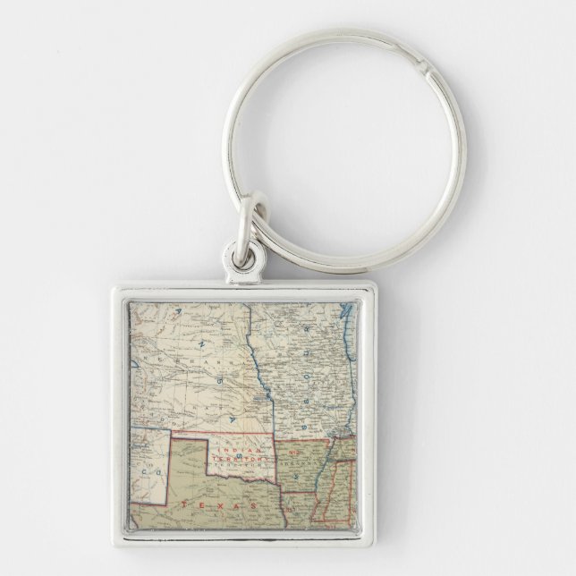 USA Dec 1861 Fyrkantig Silverfärgad Nyckelring (Framsidan)