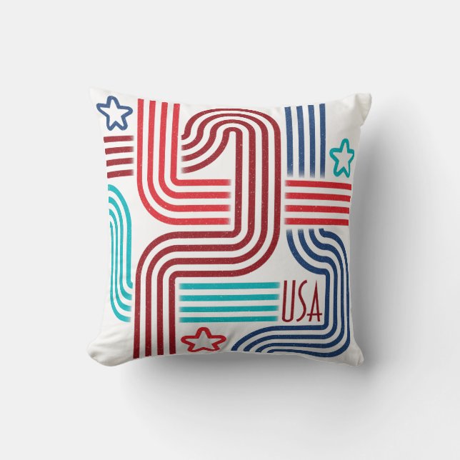 USA Deco-ränder - Amerikas 250-årsjubileum Kudde (Framsida)