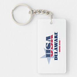 USA Delaware Monogram Acrylic Keychain