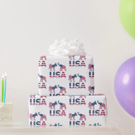 USA: Demokratiska Donkey Republican Elephant Polit Presentpapper