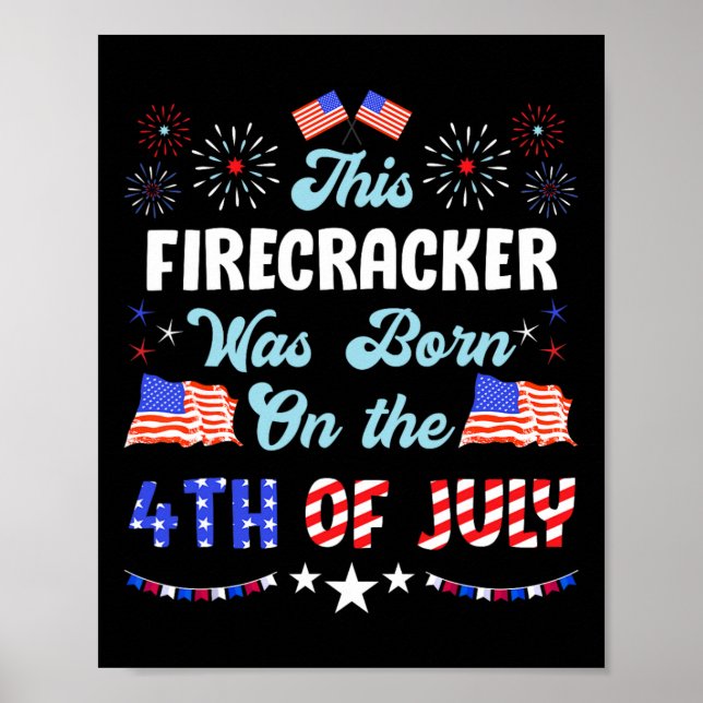 Usa Denna Smällare Föddes 4E Juli Självständighets Poster (Framsidan)