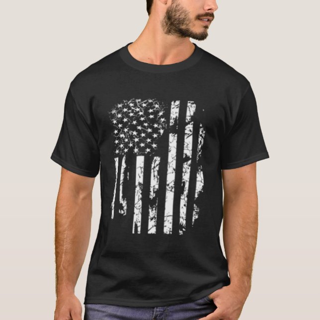 Usa Distress Flagga T Shirt (Framsida)