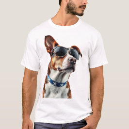 USA Dog Lover - Cool Pup with American Flag Shades T Shirt