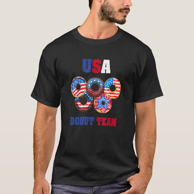 Usa Donut Team Flagga Mönster T Shirt (Framsida)