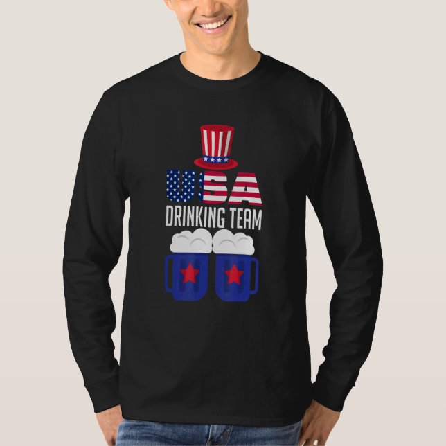 USA Drickande Lag Öl Drickeri Gag  Öl T Shirt (Framsida)