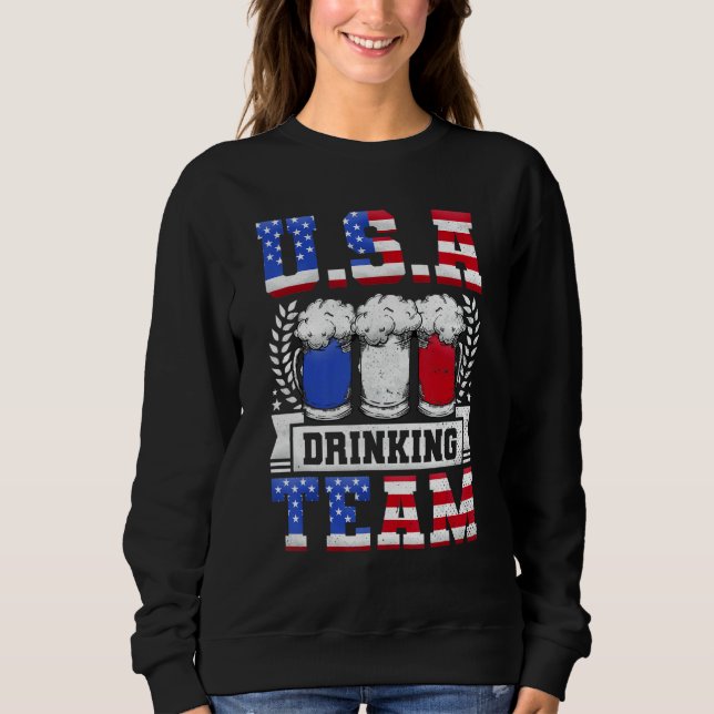 Usa Drickande Lag Öldagen T Shirt (Framsida)