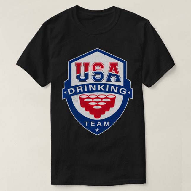 USA Drinking Team 4:e juli Funny Independence D T Shirt (Design framsida)