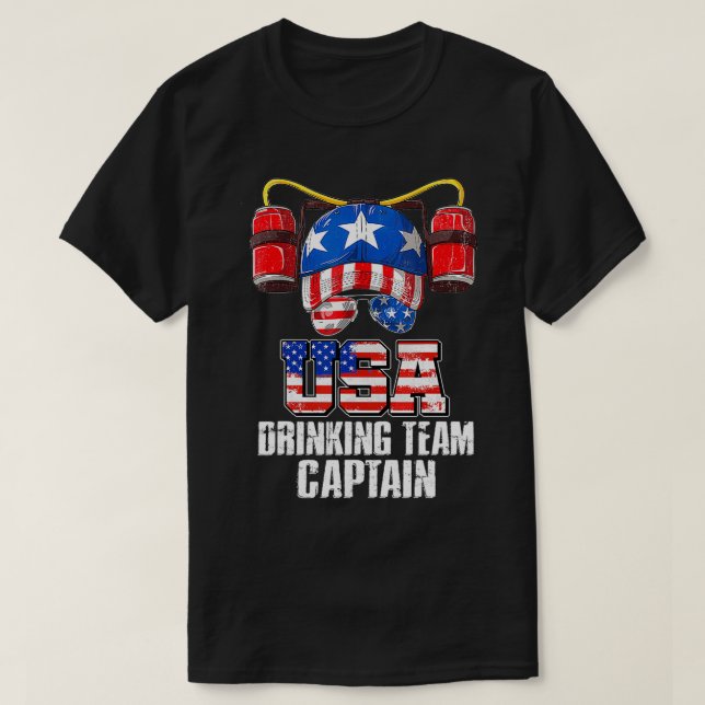 USA Drinking Team Beer Party 4 juli Sungl T Shirt (Design framsida)