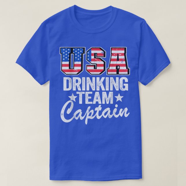 USA Drinking Team Captain American Flag 4th Of Jul T Shirt (Design framsida)