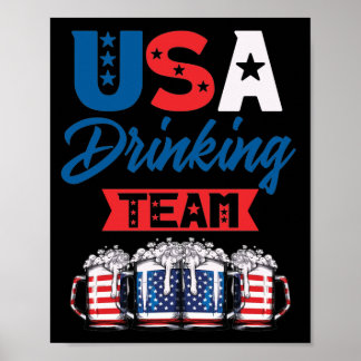 USA Drinking Team Drinking Beer Älskare Independen Poster