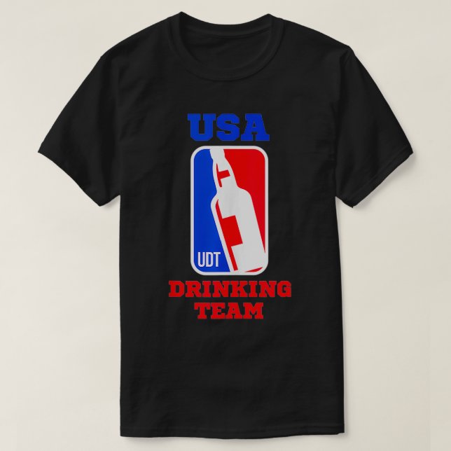 USA Drinking Team Funny Party Beer Game Gift T Shirt (Design framsida)