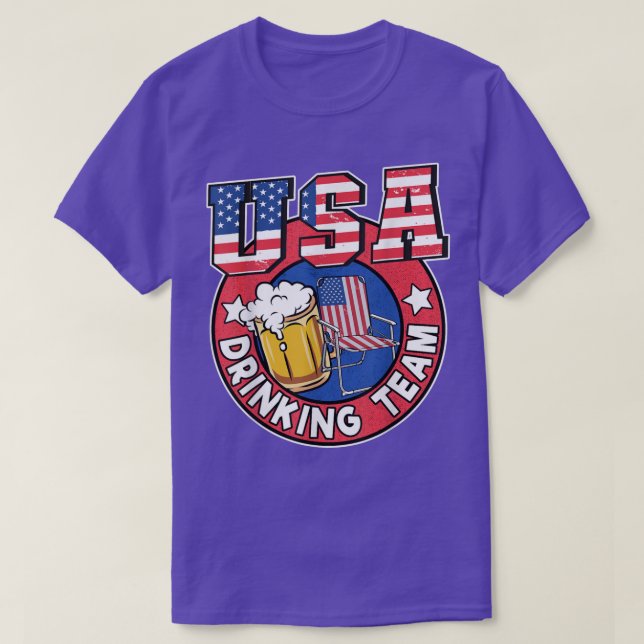USA Drinking Team US American Flag 4th Of July Bee T Shirt (Design framsida)