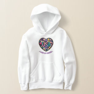 USA Drömmarnas land Blommig 3D Broderi konst T Shirt