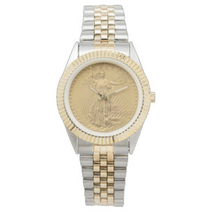 USA Dubbla Eagle St Gaudens 1908 Guld Coin $20 Armbandsur