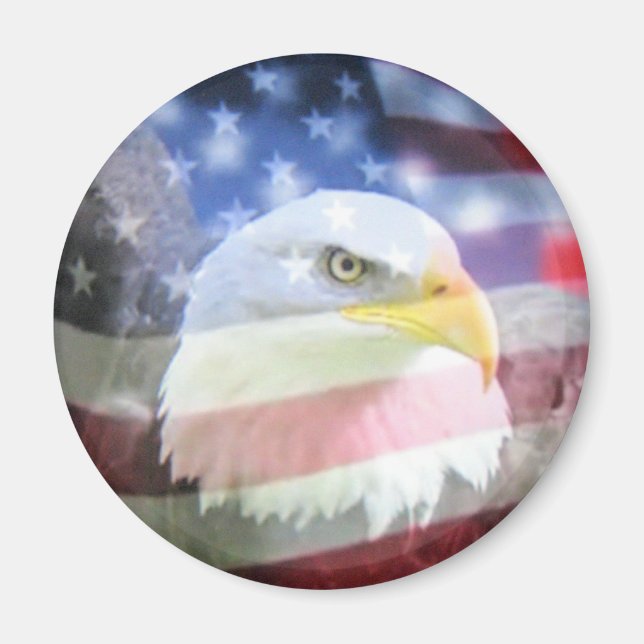 USA Eagle & Flagga Magnet (Framsidan)