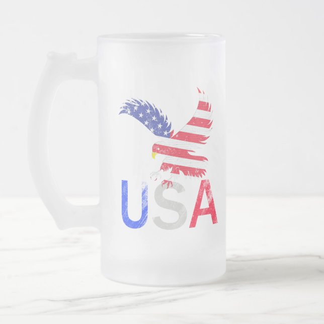 USA Eagle Frostat Ölglas (Vänster)