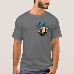 USA Eagle Patriot Emblem - djärv amerikansk Flagga T Shirt