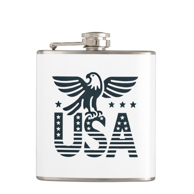 USA Eagle Patriotic Desig - Stars och stripes Stil Fickplunta (Framsidan)