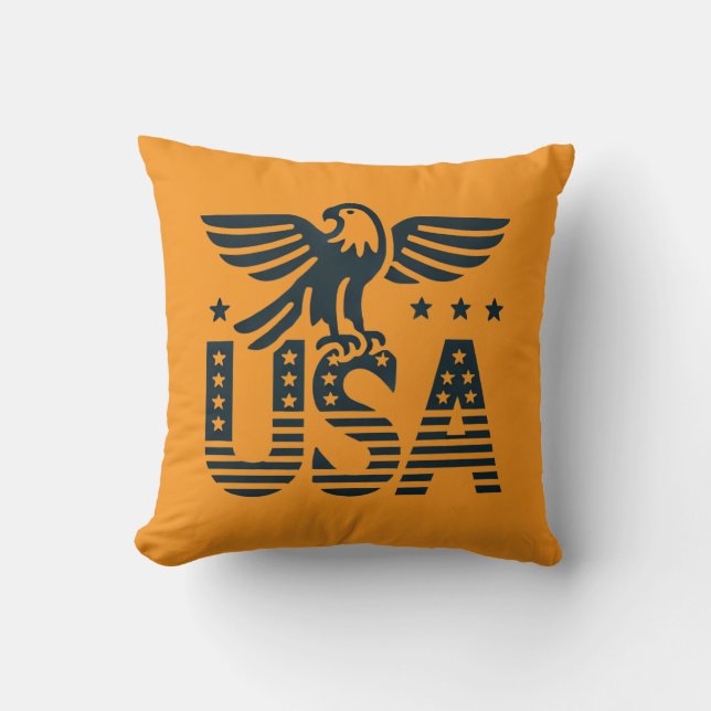 USA Eagle Patriotic Desig - Stars och stripes Stil Kudde (Framsida)