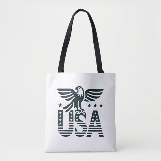 USA Eagle Patriotic Desig - Stars och stripes Stil Tygkasse (Framsida)