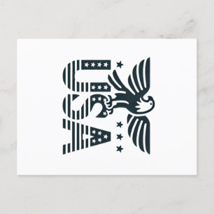 USA Eagle Patriotic Desig - Stars och stripes Stil Vykort