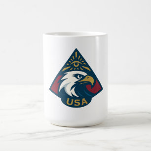 USA Eagle Pyramid Emblem - Öga i Providence Kaffemugg