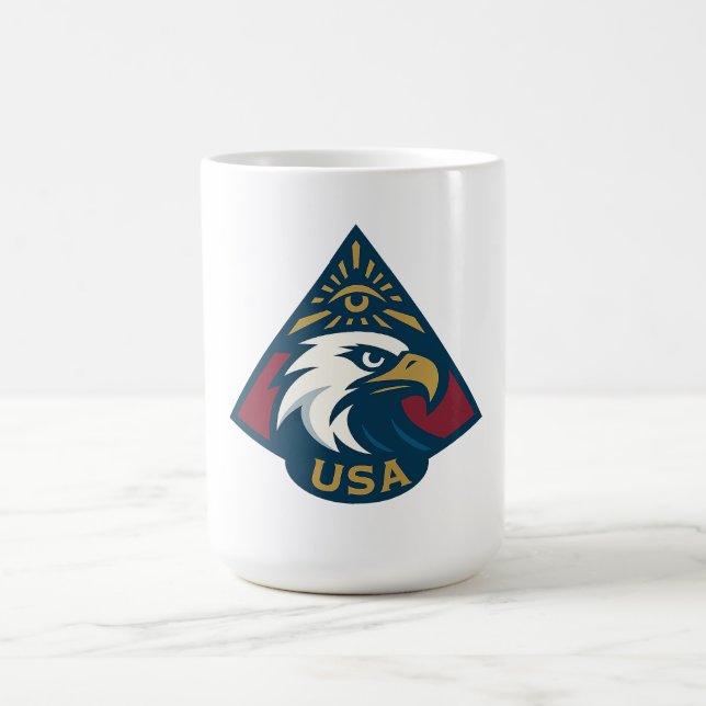 USA Eagle Pyramid Emblem - Öga i Providence Kaffemugg (Center)
