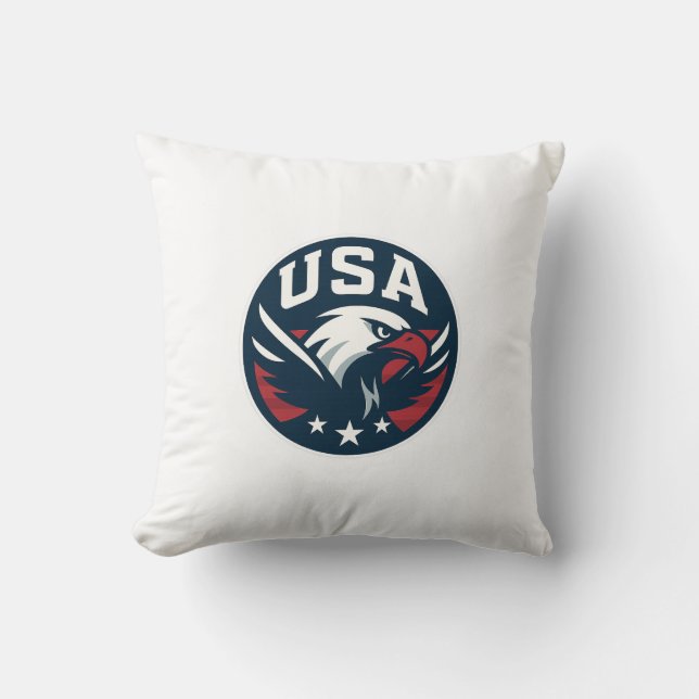 USA Eagle Roundel - Aggressive Sports Emblem Kudde (Framsida)