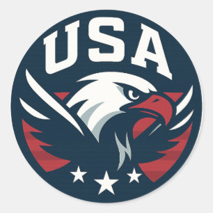 USA Eagle Roundel - Aggressive Sports Emblem Runt Klistermärke