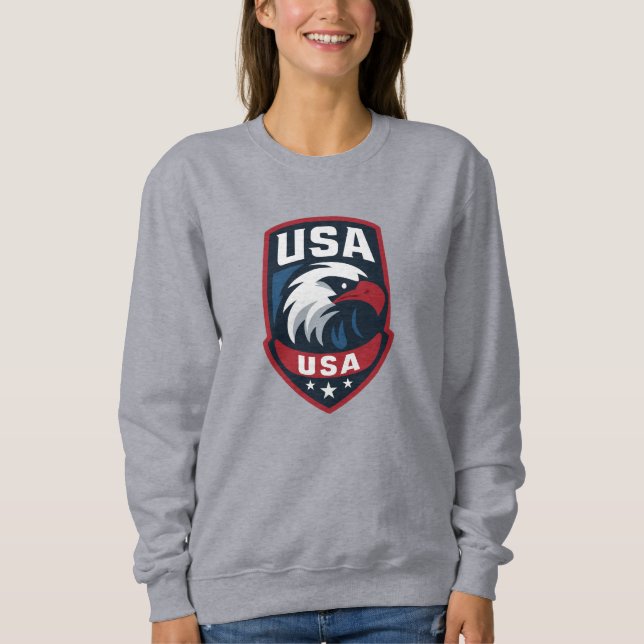 USA Eagle Sports Vapensköld T Shirt (Framsida)