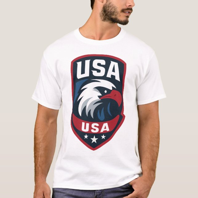USA Eagle Sports Vapensköld T Shirt (Framsida)