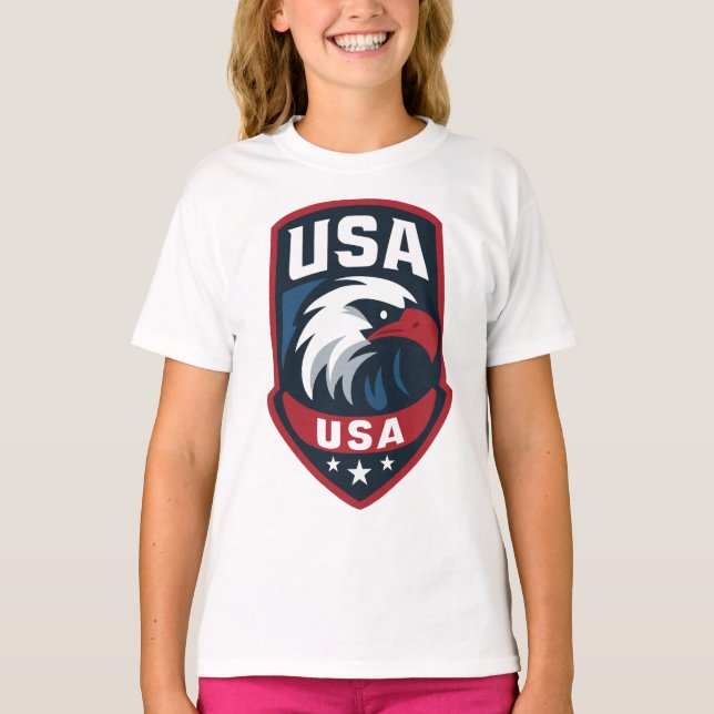 USA Eagle Sports Vapensköld T Shirt (Framsida)