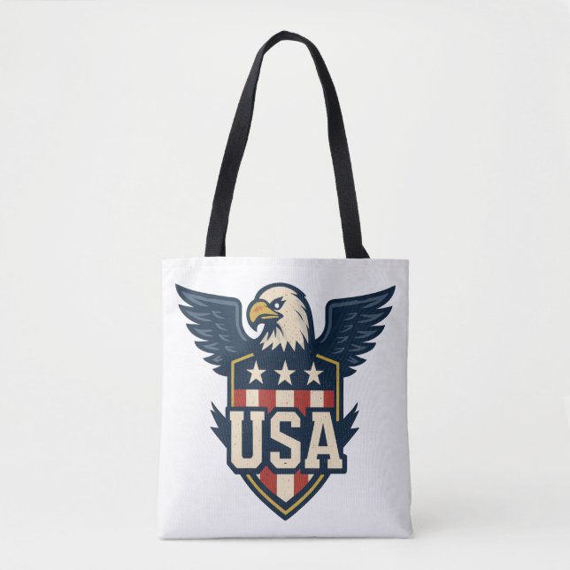 USA Eagle Vapensköld - Vintage Flagga Shield Tygkasse (Framsida)