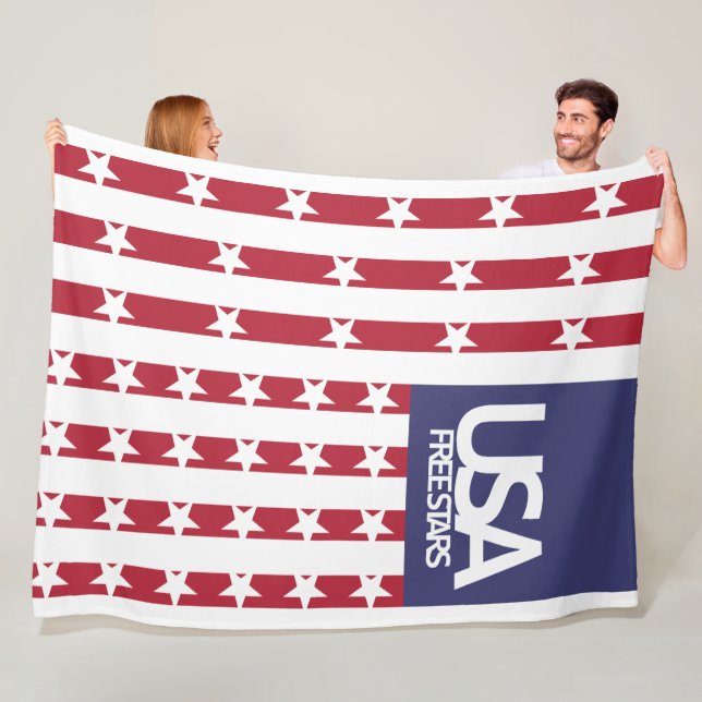 USA/EEUU FREE STARS FLAG BY MASANSER PIXELAT FLEECEFILT (På plats)