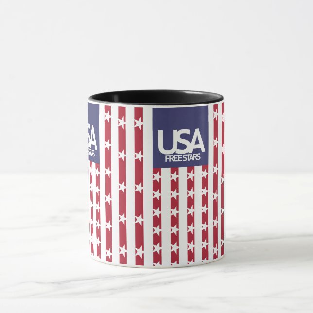 USA/EEUU FREE STARS FLAG BY MASANSER PIXELAT MUGG (Center)