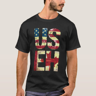 USA Eh America Canada Flagga Funny American Canadi T Shirt