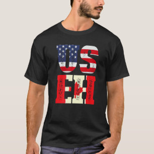 USA Eh America USA flagga United Stater American T Shirt