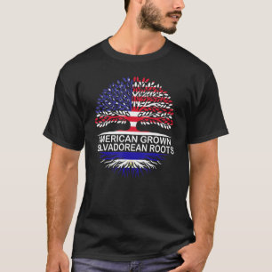 USA & El Salvador Flaggor American Grown Salvador T Shirt