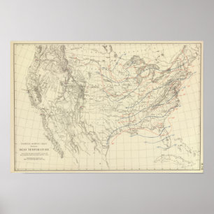 USA-Elakets temperatur Poster