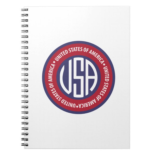 USA emblem Anteckningsbok Med Spiral (Framsidan)