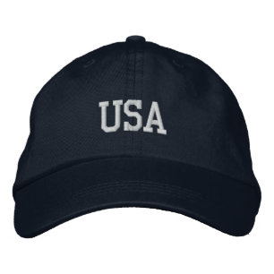 USA Embroiderade Navy/White Hat Broderad Keps